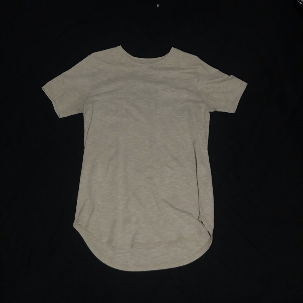 Tan Scalloped Tee